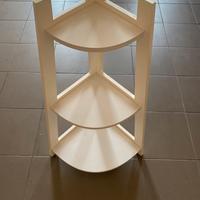 ANGOLIERA LACCATA BIANCA TRONCO CONICA IN LEGNO