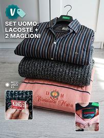 lotto 3 capi: lacoste più due maglioni vintage 