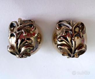 Orecchini vintage a clip in metallo bombati
