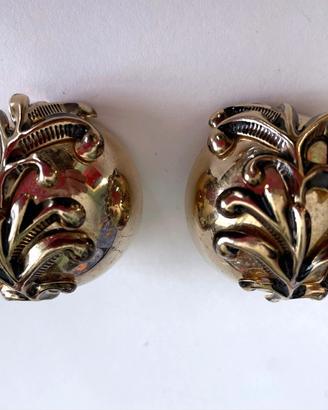 Orecchini vintage a clip in metallo bombati