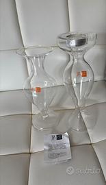 Coppia Vaso e Portacandela IVV Vetro Nuovi