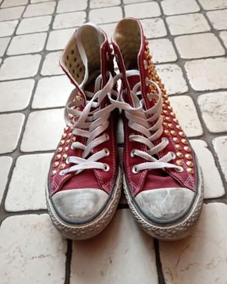 converse all star con borchie oro 