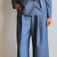 coordinato tailleur giacca pantaloni gamba larga