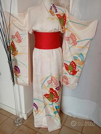 kimono Furisode giapponese antico in seta