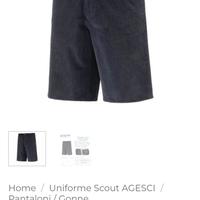 Pantalone corto velluto uniforme scout Agesci