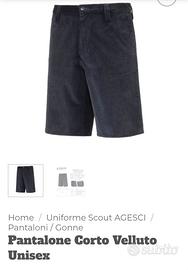Pantalone corto velluto uniforme scout Agesci