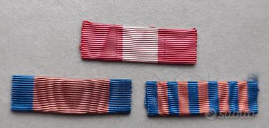 Tre nastrini per medaglie militari italiane