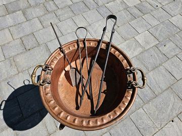 Braciere primi 900 in rame e ottone