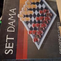 Set dama scacchiera bicchieri