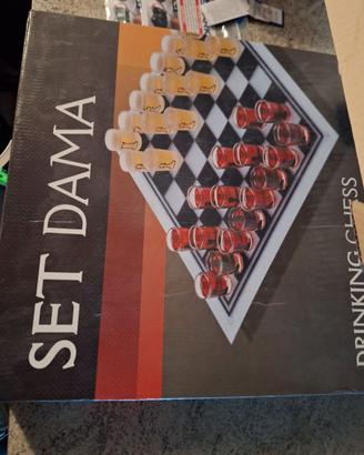 Set dama scacchiera bicchieri