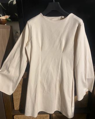 Abito corto, maglina elasticizz. t. M - col. panna