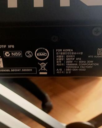 SINTETIZZATORE YAMAHA MOTIF XF6