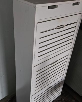 Scarpiera salvaspazio con vano portaoggetti