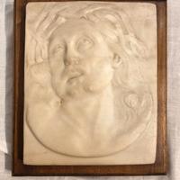 Bassorilievo In Marmo Bianco con volto di Gesù