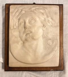 Bassorilievo In Marmo Bianco con volto di Gesù