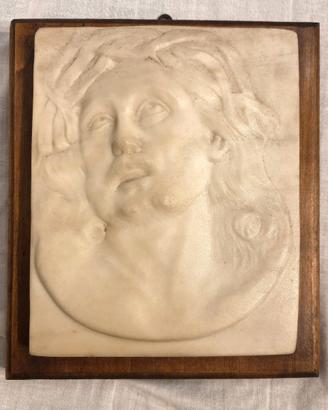 Bassorilievo In Marmo Bianco con volto di Gesù