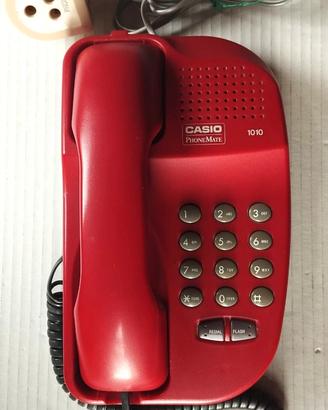Telefono Fisso Vintage Casio PhoneMate 1010 Rosso 