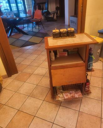 Isola con ruote Carrello Portapane Portafrutta