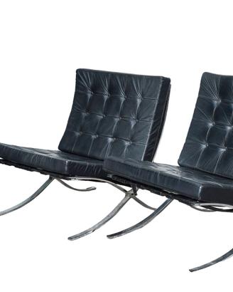 Coppia di poltrone lounge vintage Mies V.d.Rohe