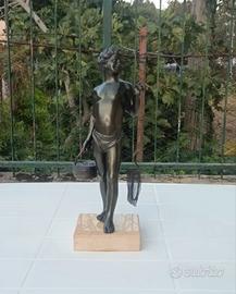 Scultura vintage in Bronzo  Il giovane pescatore 