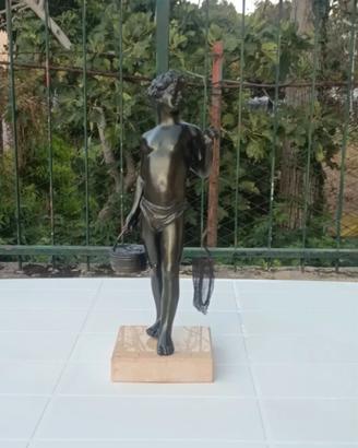 Scultura vintage in Bronzo  Il giovane pescatore 