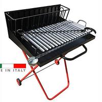 Grande barbecue in acciaio inox ripiegabile ruote