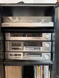 Impianto stereo Hitachi anni 80 con mobile Ciatti