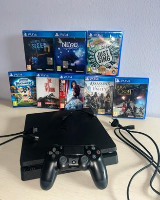 Play Station 4 Slim nero con videogiochi inclusi