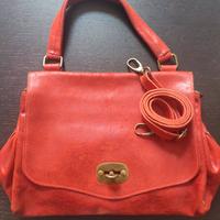 Borsa rossa vera pelle