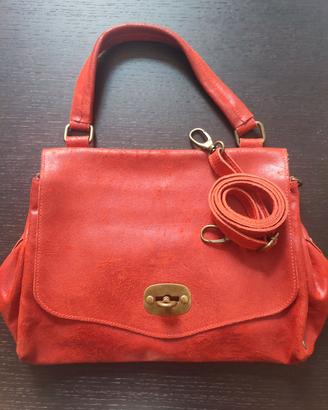 Borsa rossa vera pelle