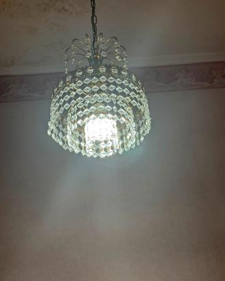 lampadario vintage a mongolfiera in cristallo vetr