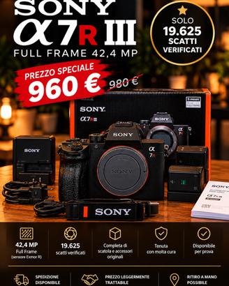 Sony Alpha A7R III - Full Frame 42,4 MP
