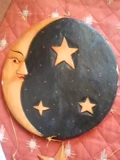 Pendagli LUNA/SOLE/STELLE in legno + cord. arredo