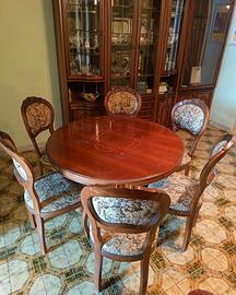 tavolo rotondo allungabile con 6 sedie 