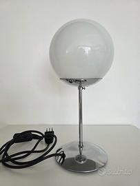 Lampada da tavolo cromata vetro stile Space Age