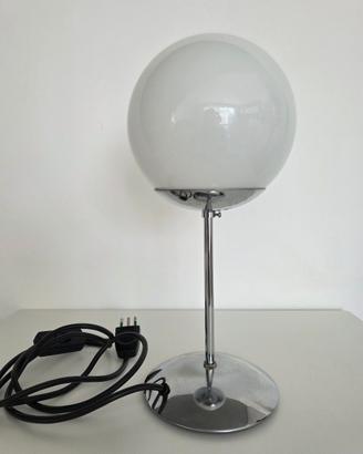 Lampada da tavolo cromata vetro stile Space Age