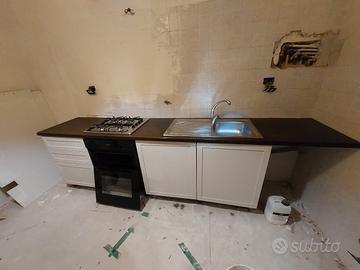 cucina lineare bianca - 3 m con elettrodomestici 