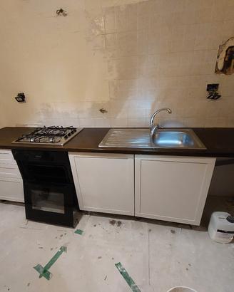 cucina lineare bianca - 3 m con elettrodomestici 