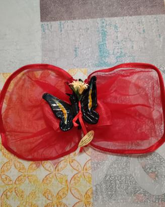 Coppia di farfalle in vetro Murano