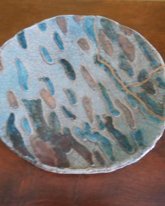 Piatto centro tavola in ceramica Raku