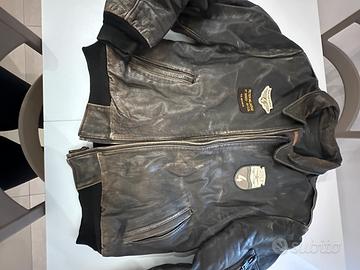 Chiodo pelle vintage marrone