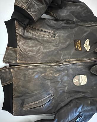 Chiodo pelle vintage marrone