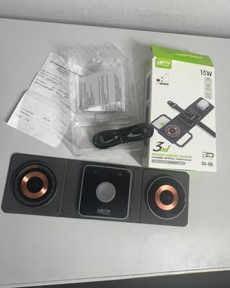 caricatore wireless pieghevole 3 in 1
