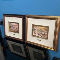 Coppia serigrafie su foglia oro 36x32