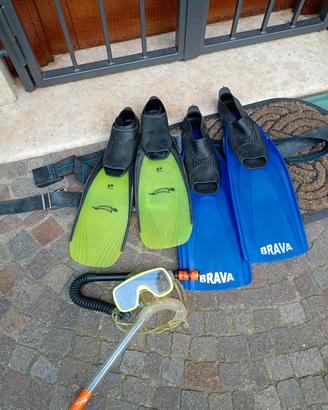 pinne e maschera sub