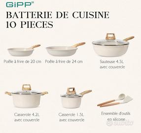 Set Pentole e padelle  antiaderenti 10 pezzi