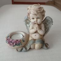 Angelo portacandela in ceramica 