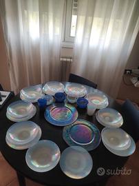 Servizio piatti vetro Murano iridescente 10€/pezzo