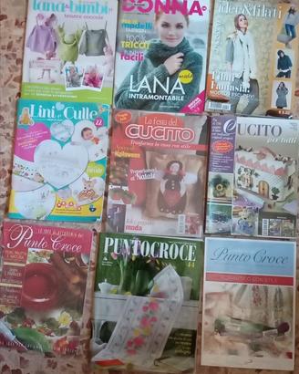 riviste varie di cucito, ricamo e maglia ai ferri 