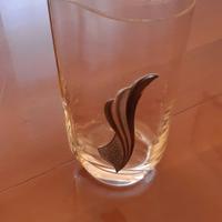 Vaso in cristallo con foglia d'argento